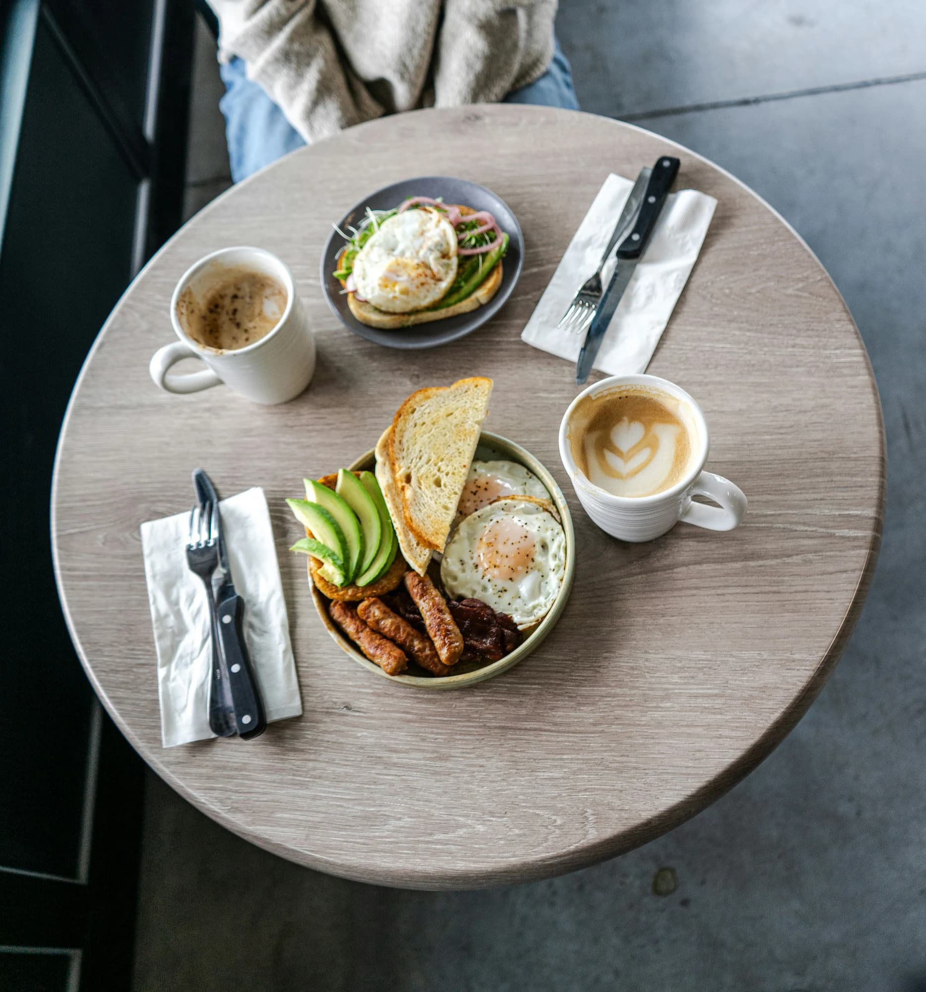 Breakfast and coffee spread — representative photo, not taken at Café Strange Brew