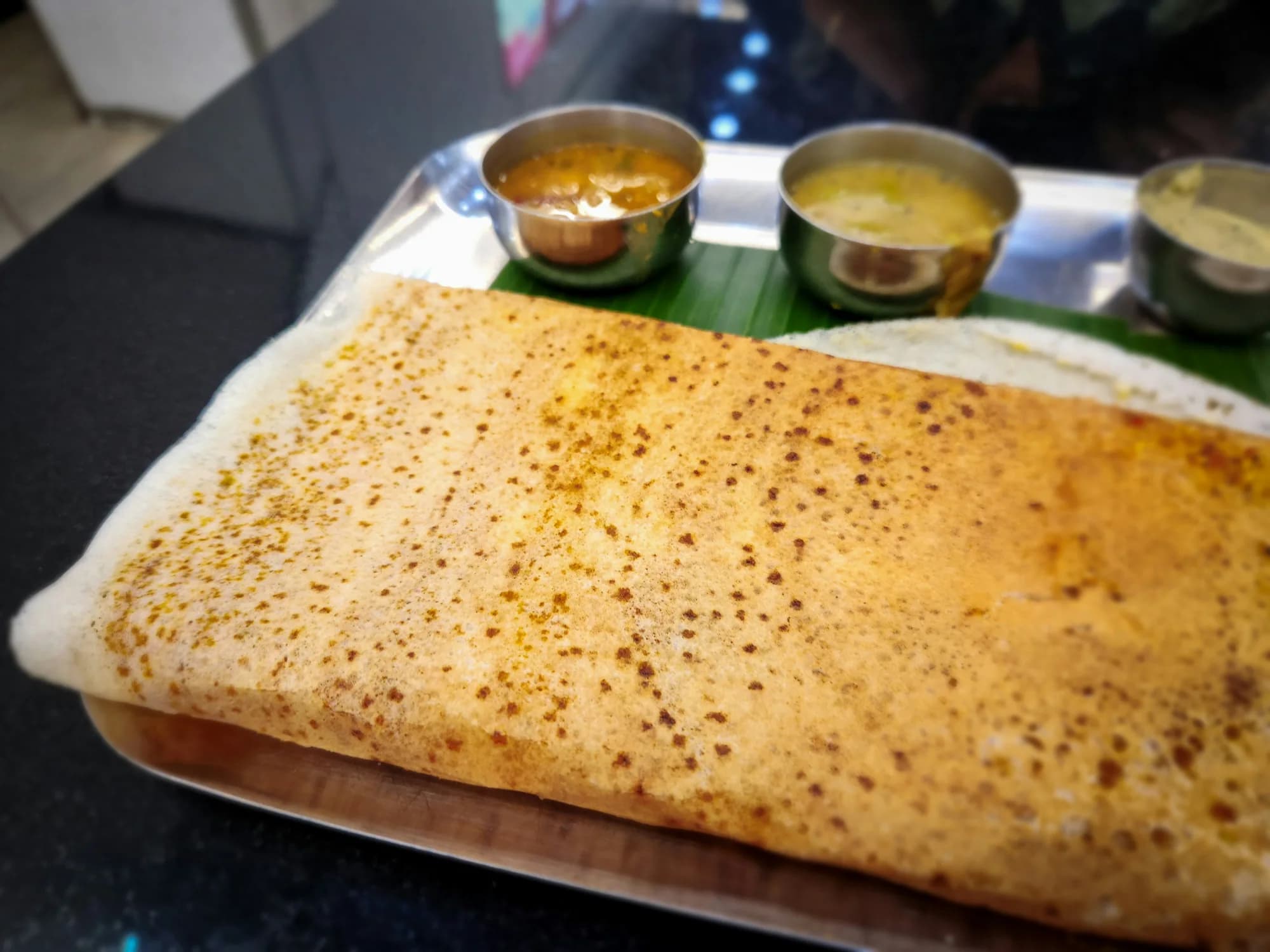 Dosa with sides — representative photo, not taken at Dakhin