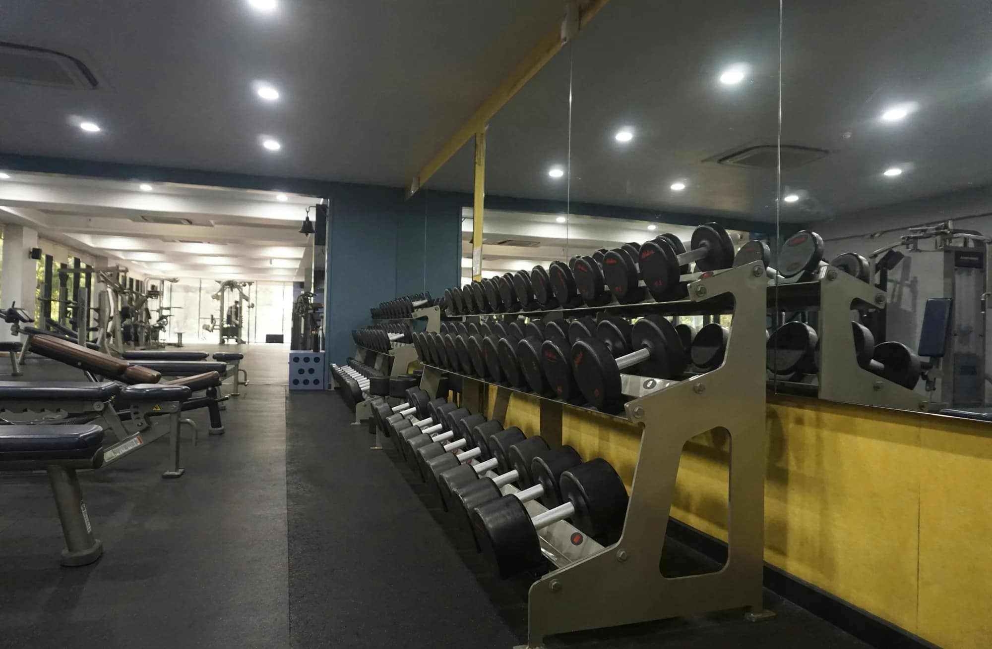 Dumbbell rack in a well-lit gym — representative photo, not taken at Glasgow Club Castlemilk
