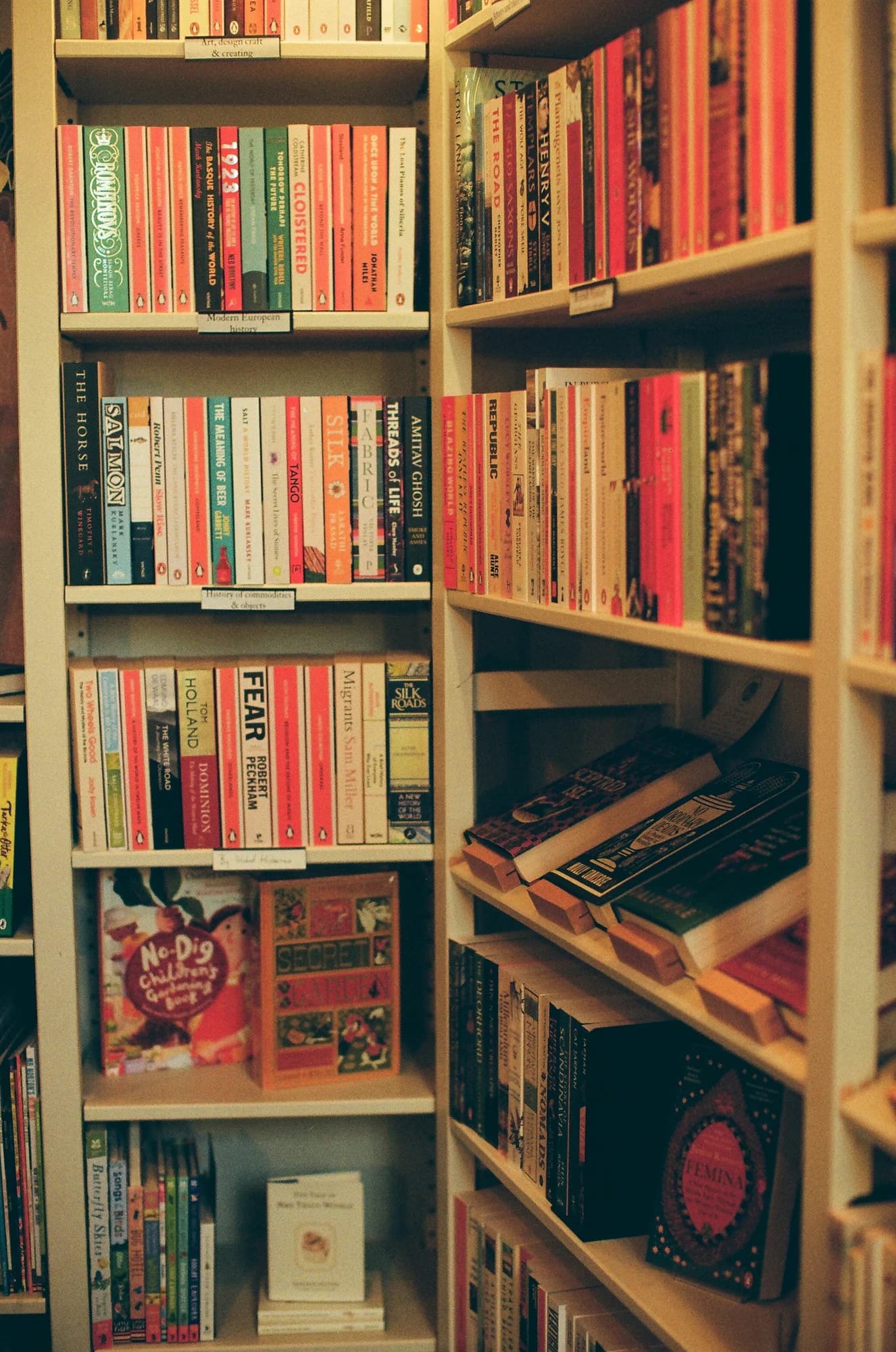 Books neatly arranged on shelves in a bookstore. — representative photo, not taken at Good Press