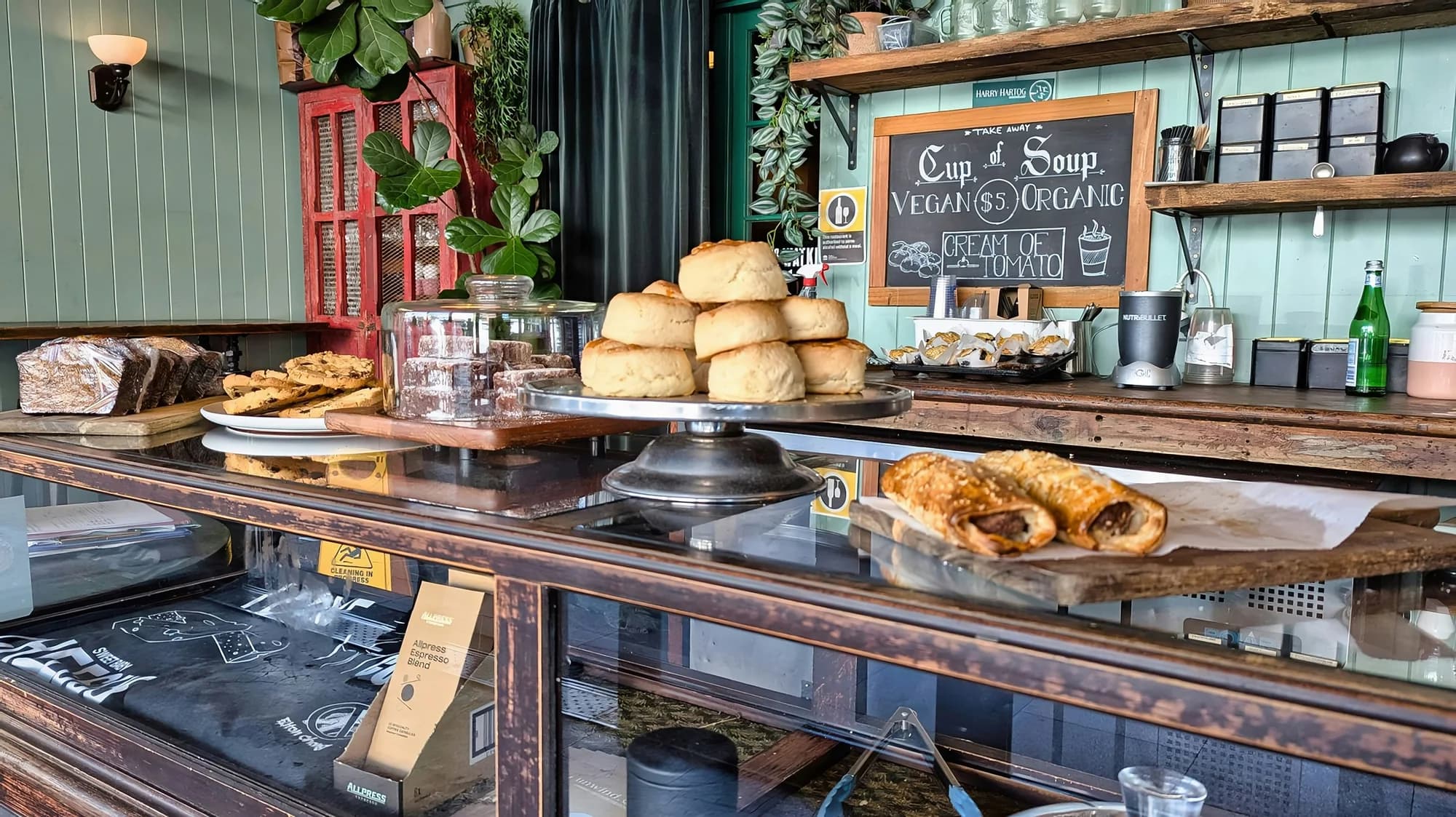 Bread and pastries in a bakery counter — representative photo, not taken at Greggs — St. Enoch