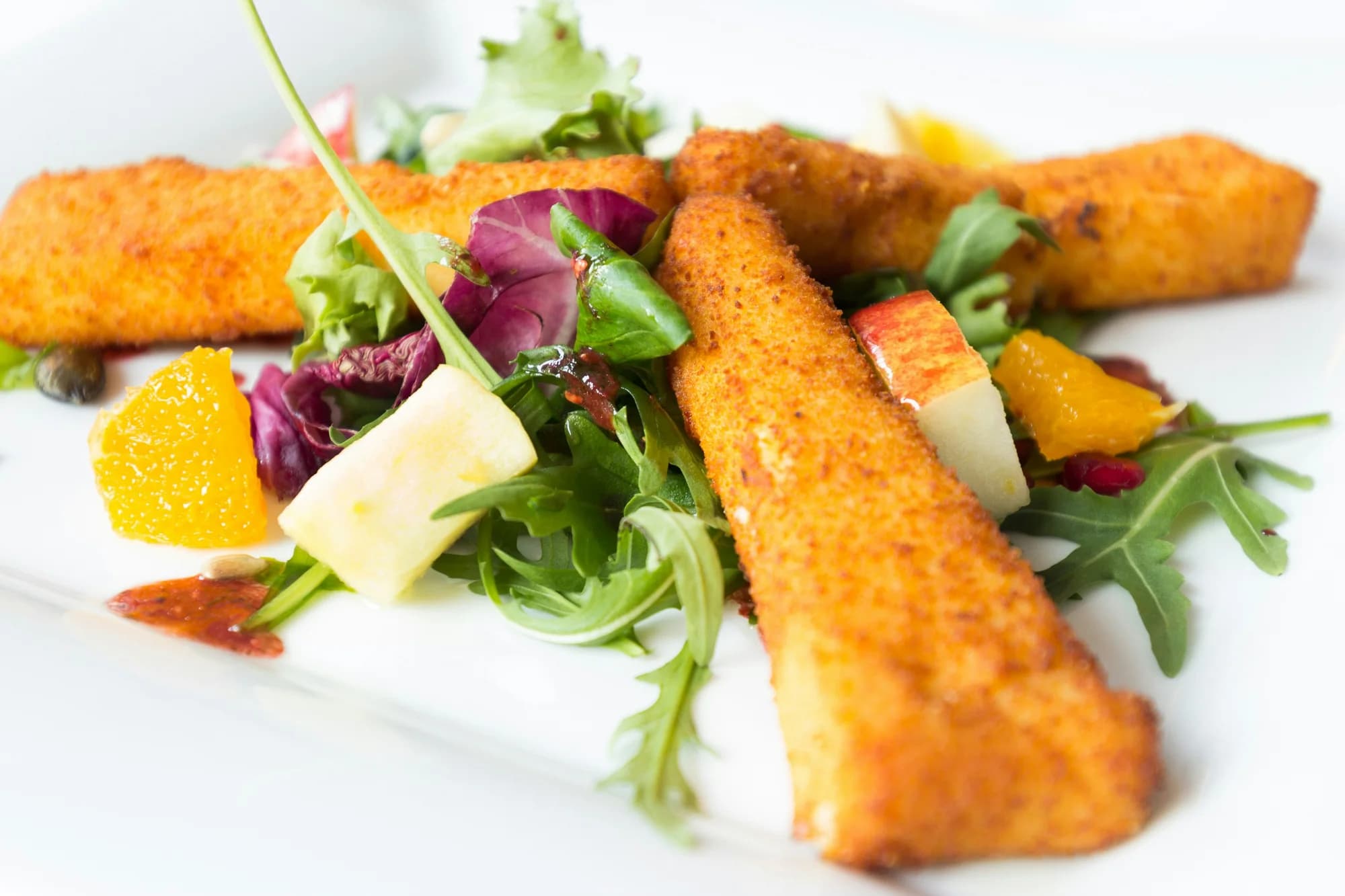 Greek fried cheese and salad — representative photo, not taken at Halloumi Glasgow