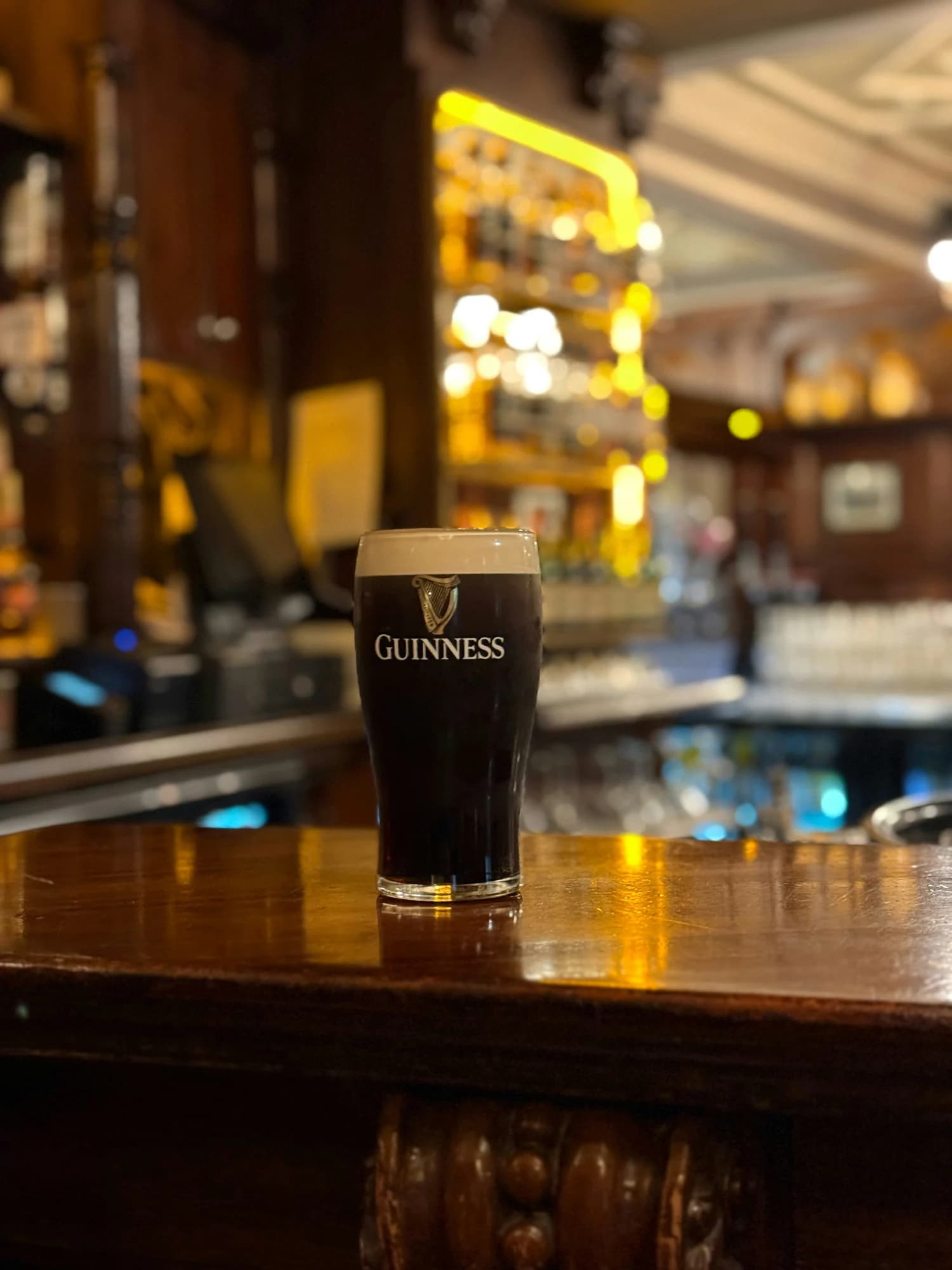 A pint of guinness on a bar in a pub — representative photo, not taken at Heraghty’s Bar