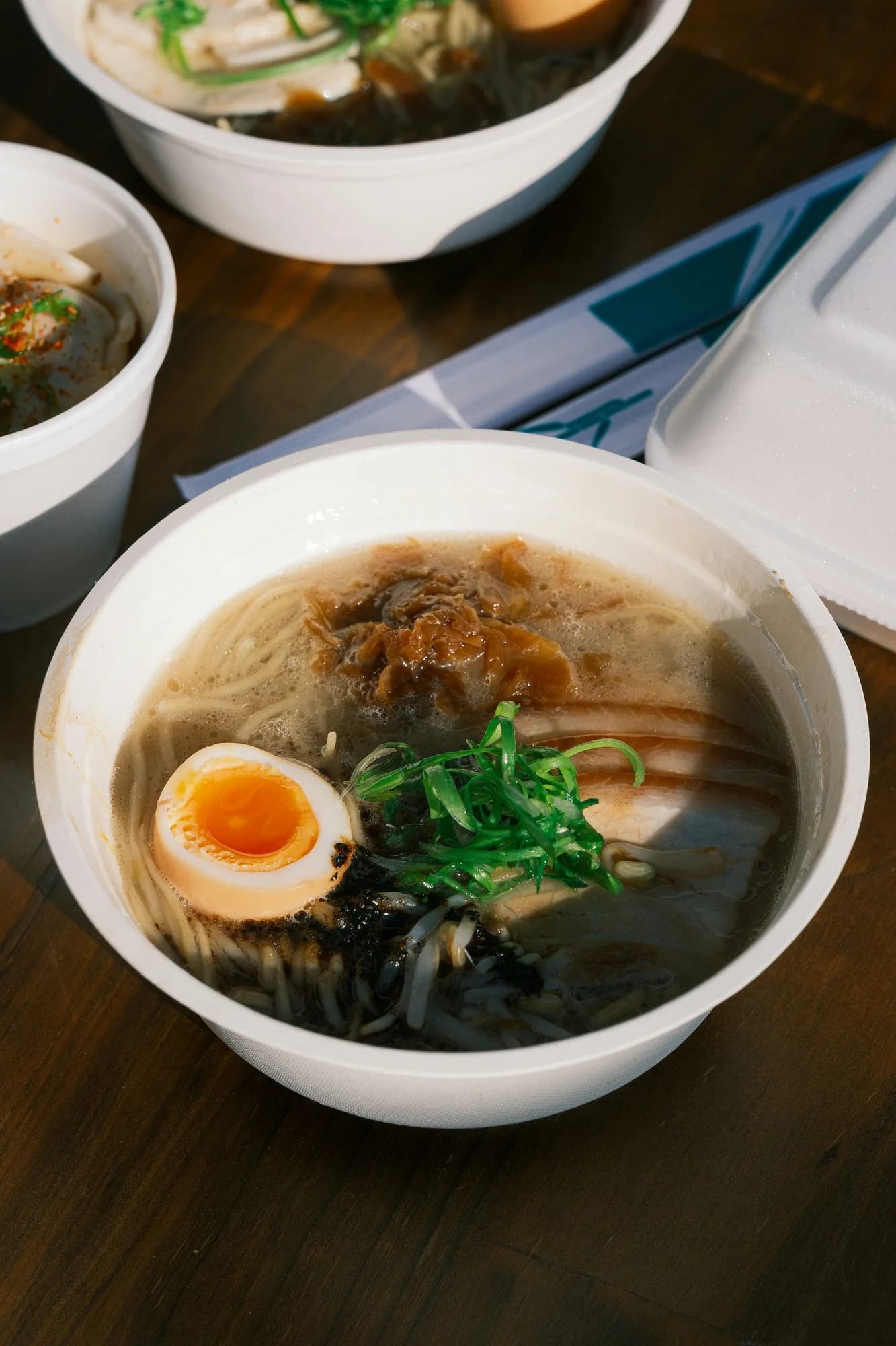 Ramen with egg and spring onions — representative photo, not taken at Ichiban