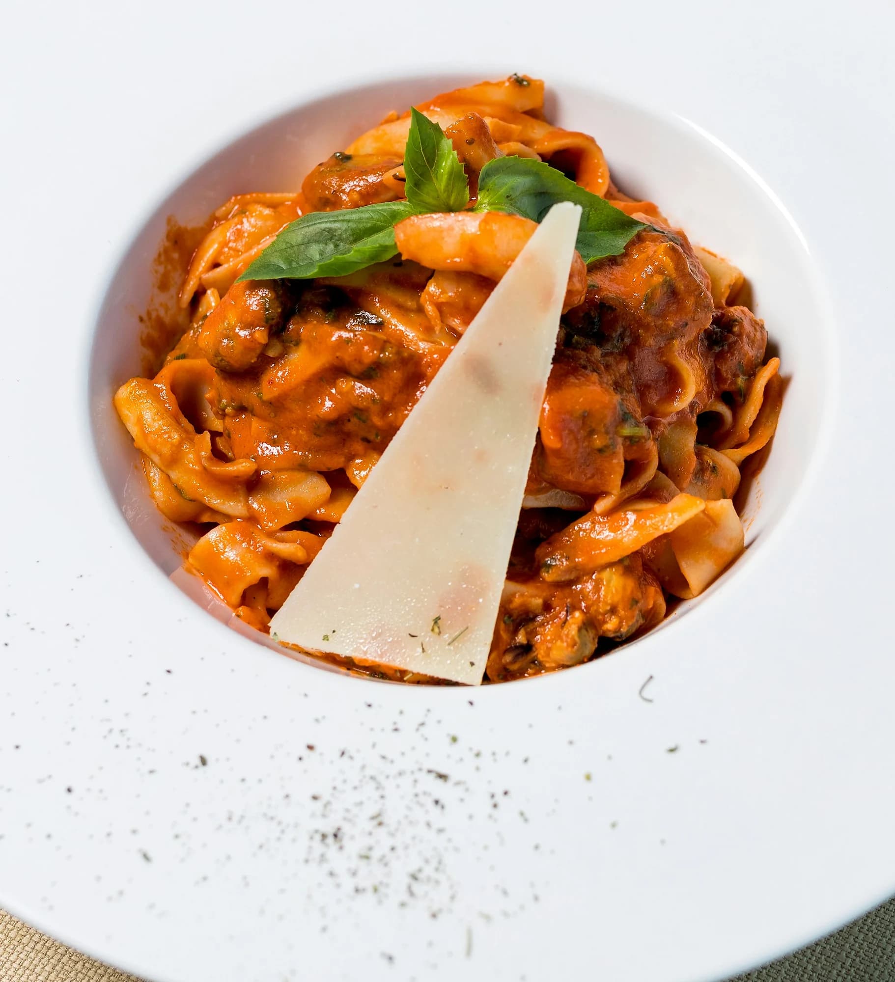 Pasta on a white plate — representative photo, not taken at La Lanterna — City Centre
