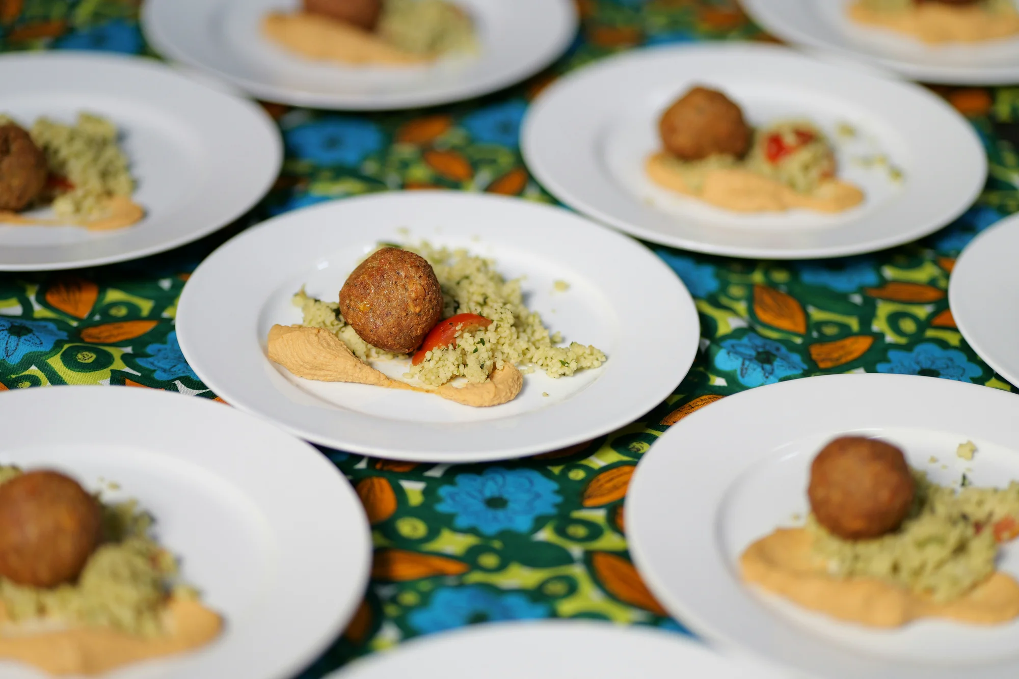 Vegan falafel, hummus and couscous — representative photo, not taken at Mono