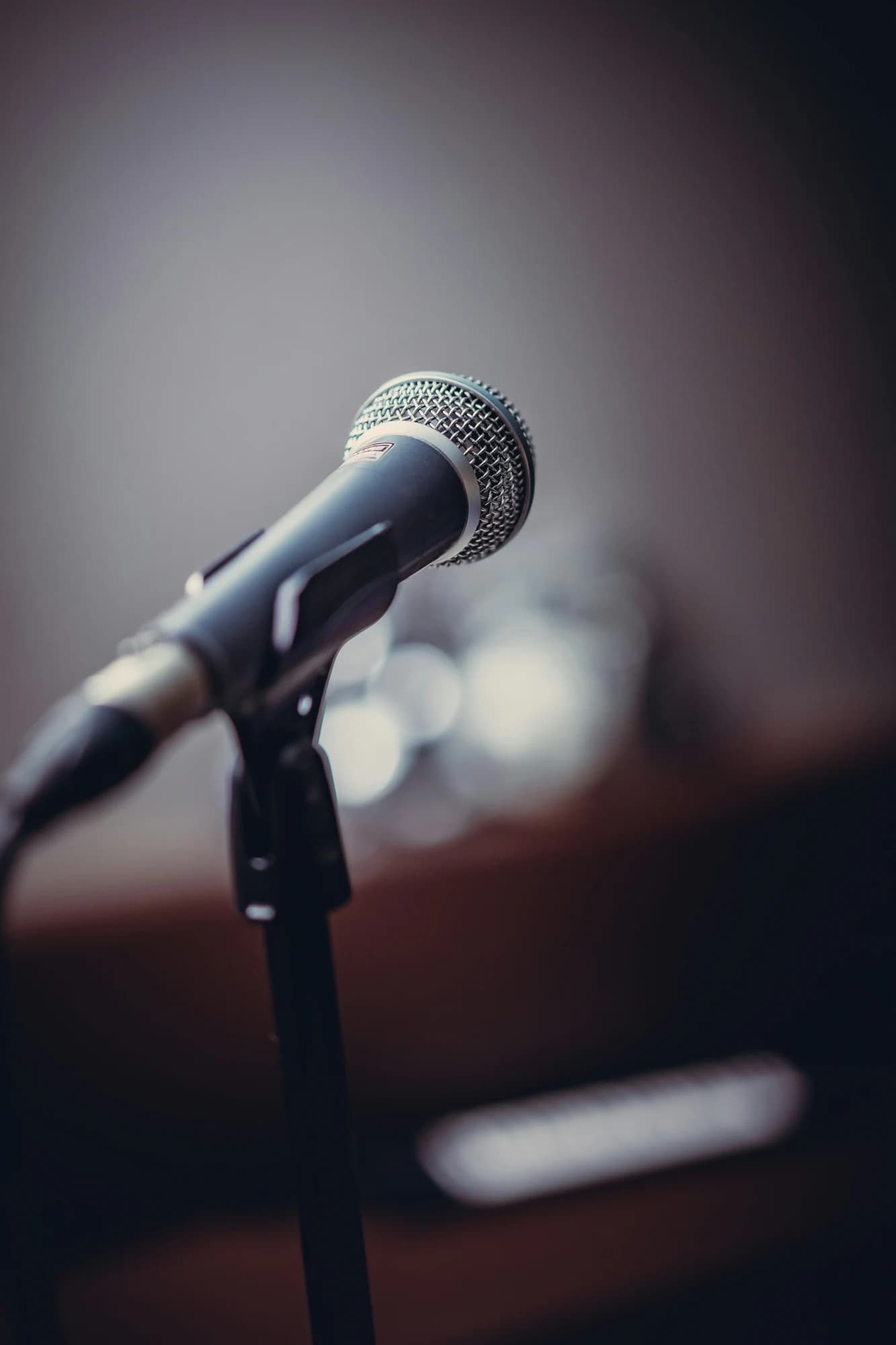 A microphone on a stand — representative photo, not taken at Nice N Sleazy
