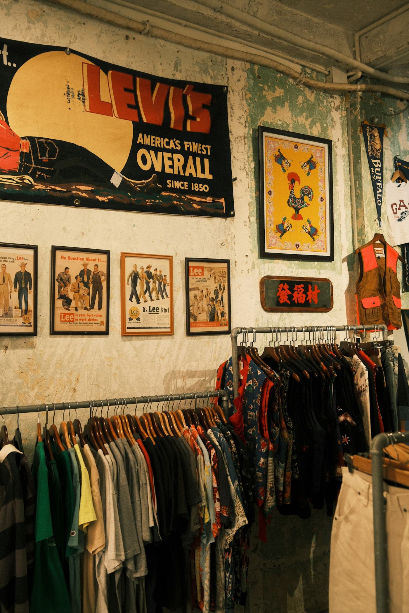 Vintage clothing on racks — representative photo, not taken at Minted Vintage