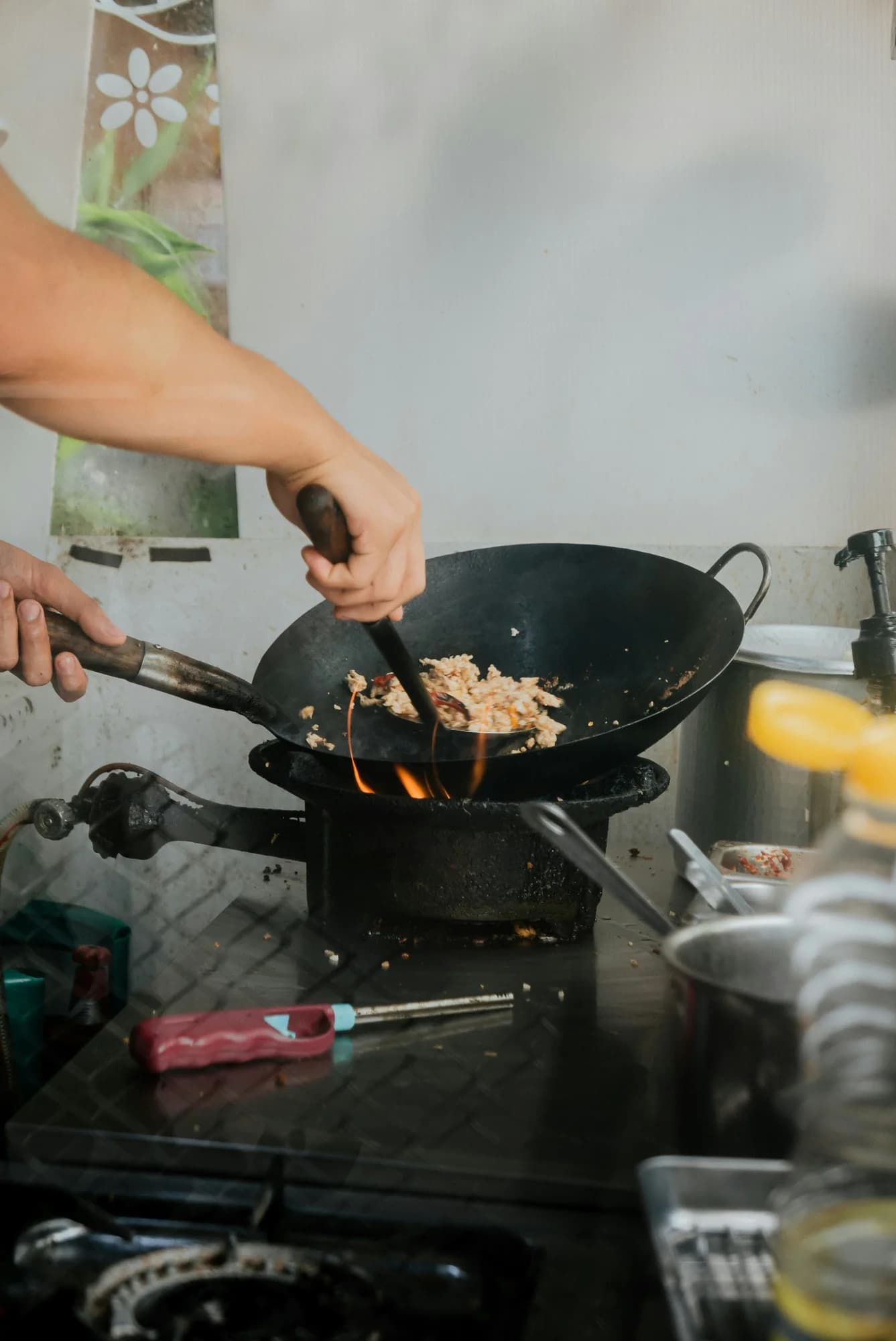 Food being cooked in a wok — representative photo, not taken at Salt & Pepper — St. Enoch