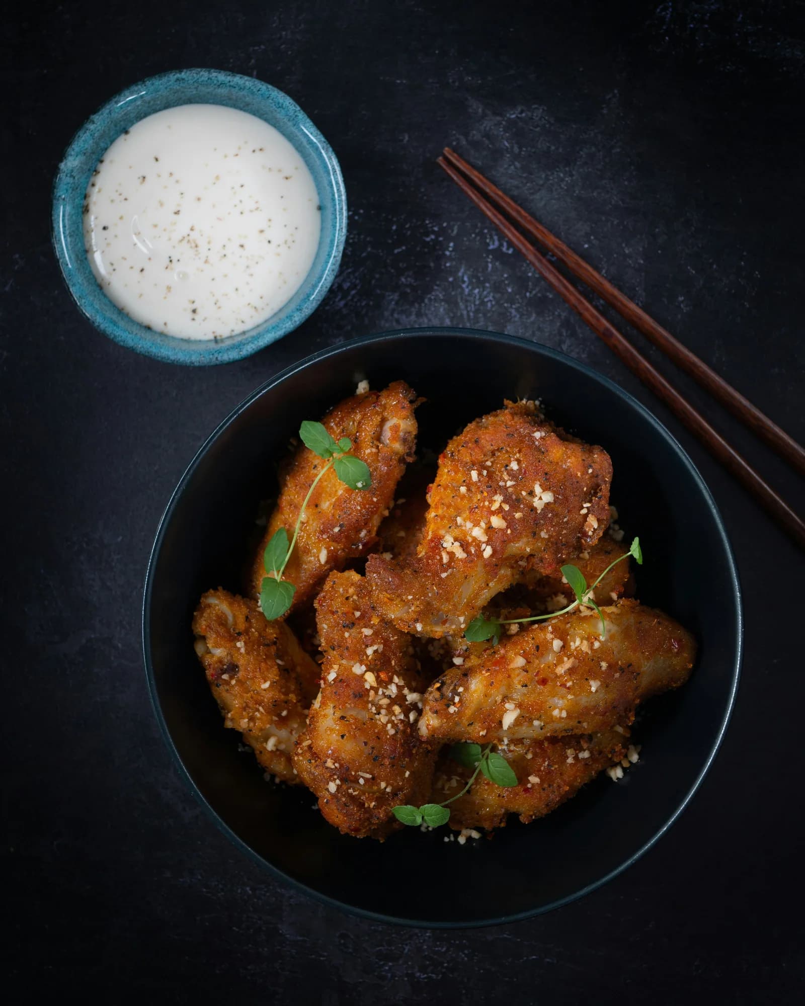 Fried chicken in a pan — representative photo, not taken at Sides — St. Enoch