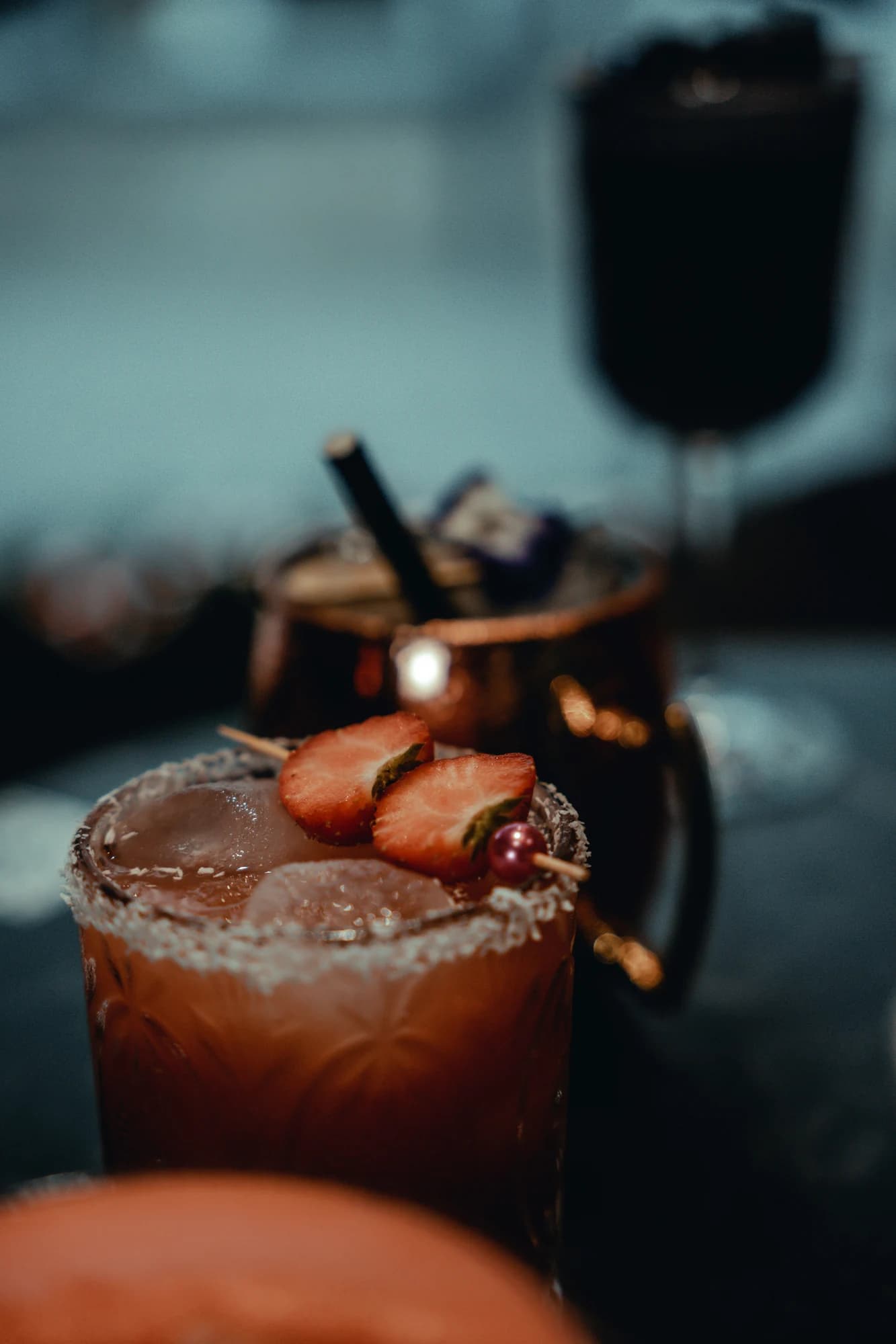 A close up of a drink on a table — representative photo, not taken at The Alchemist — George Square