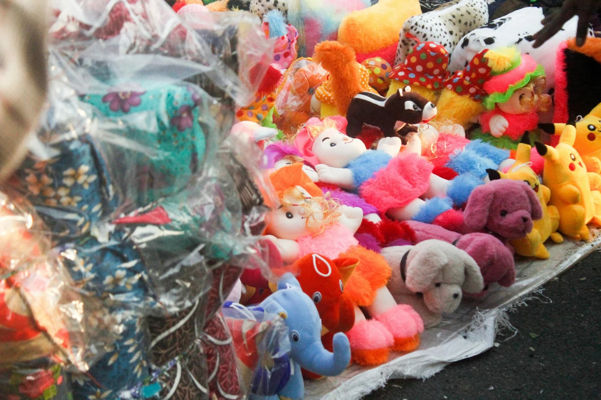 A colorful assortment of stuffed animals and toys — representative photo, not taken at The Entertainer — St. Enoch