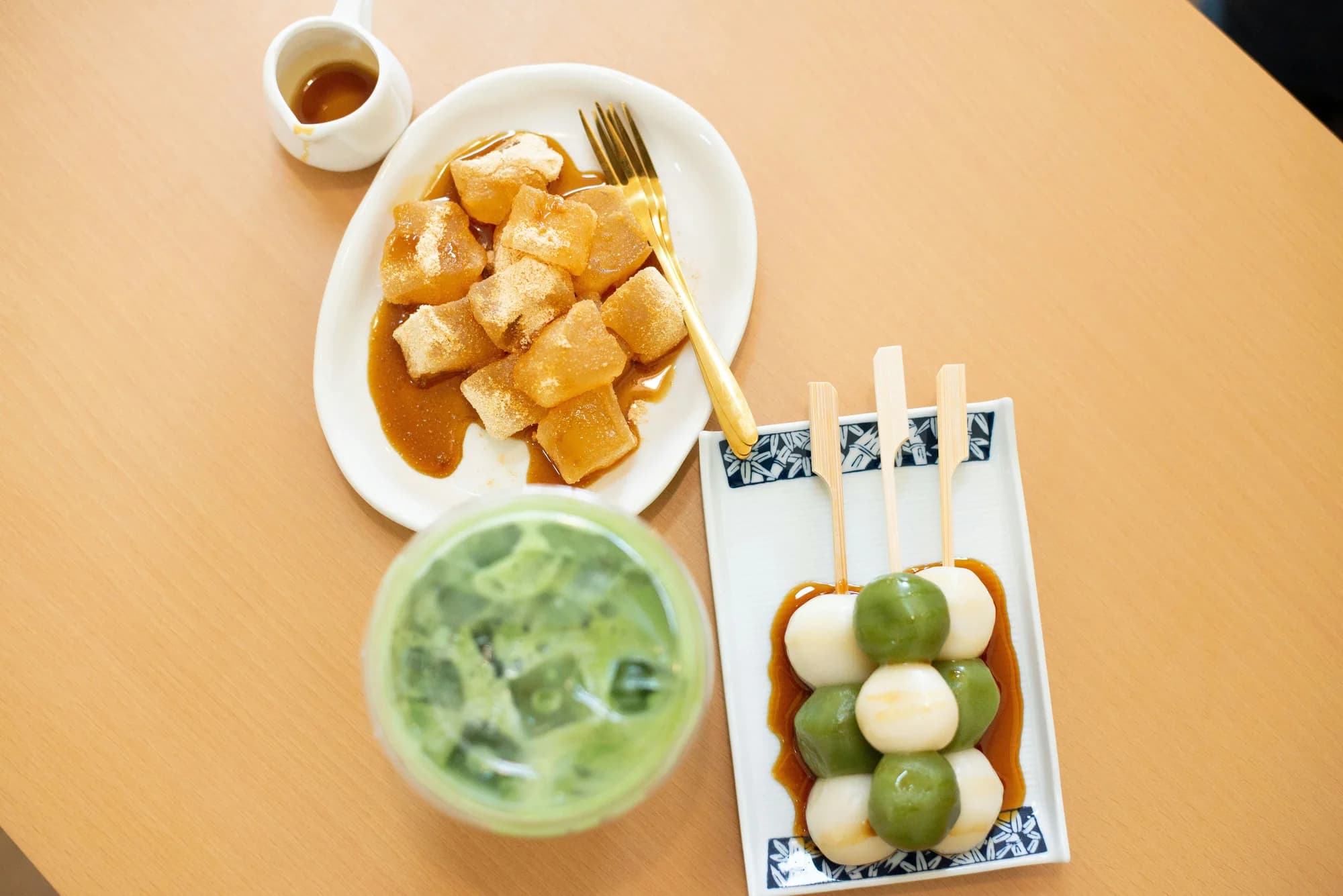 Mochi, dango and matcha — representative photo, not taken at Toast & Tea — St. Enoch