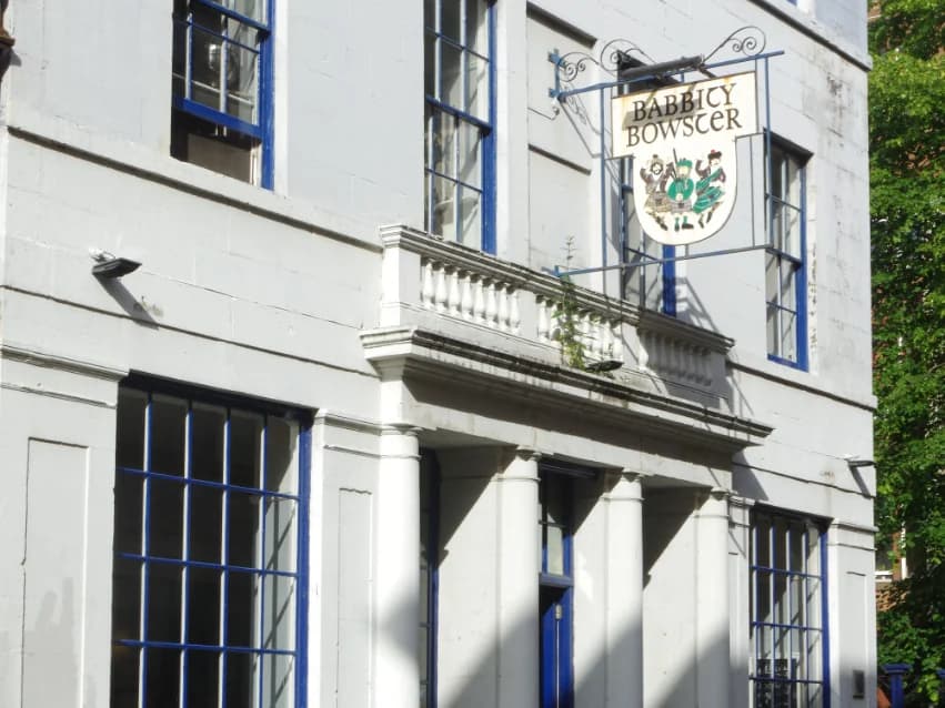 Babbity Bowster sign and entrance on Blackfriars Street