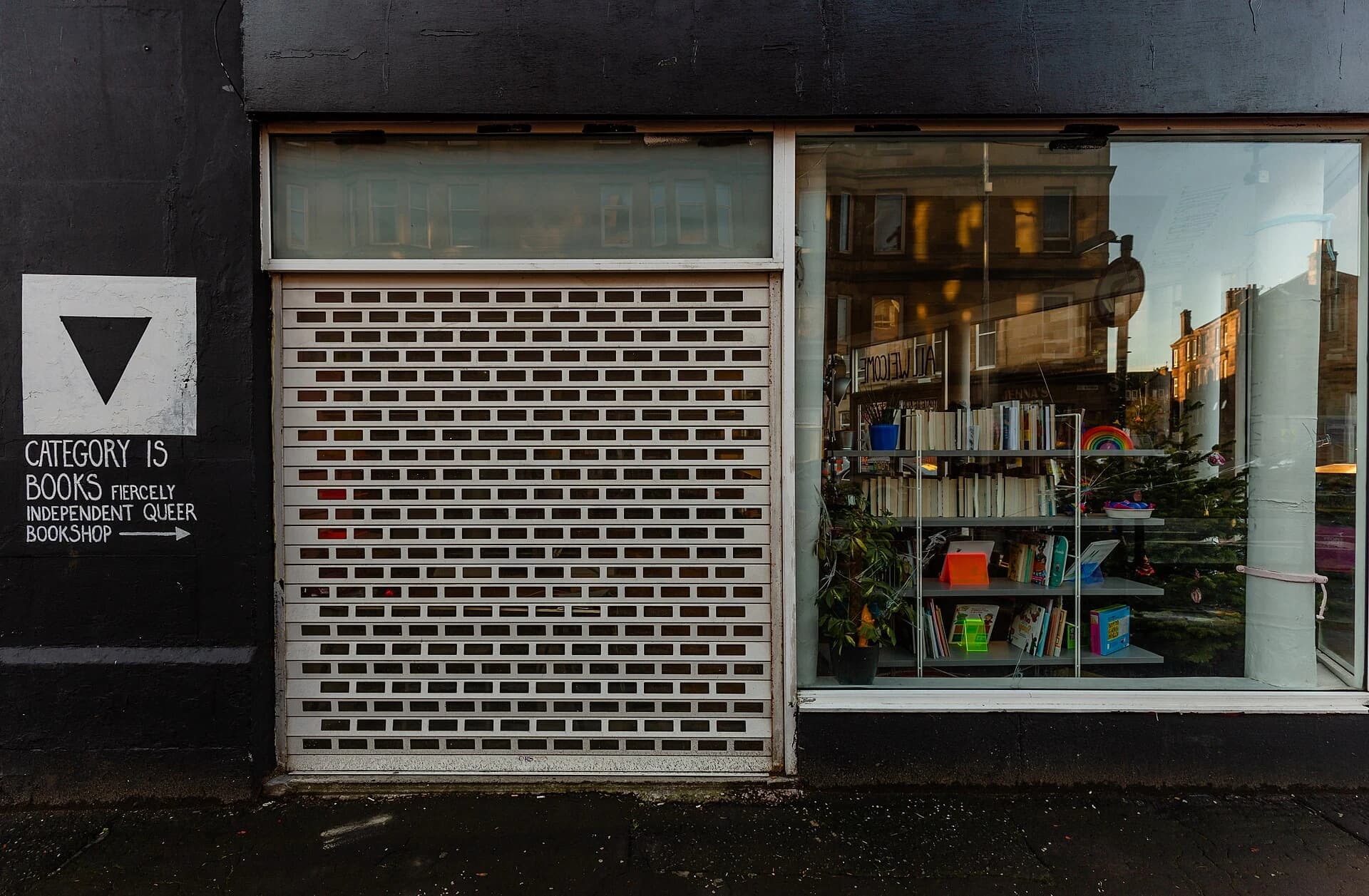 Category Is Books storefront in Glasgow, photographed in 2018