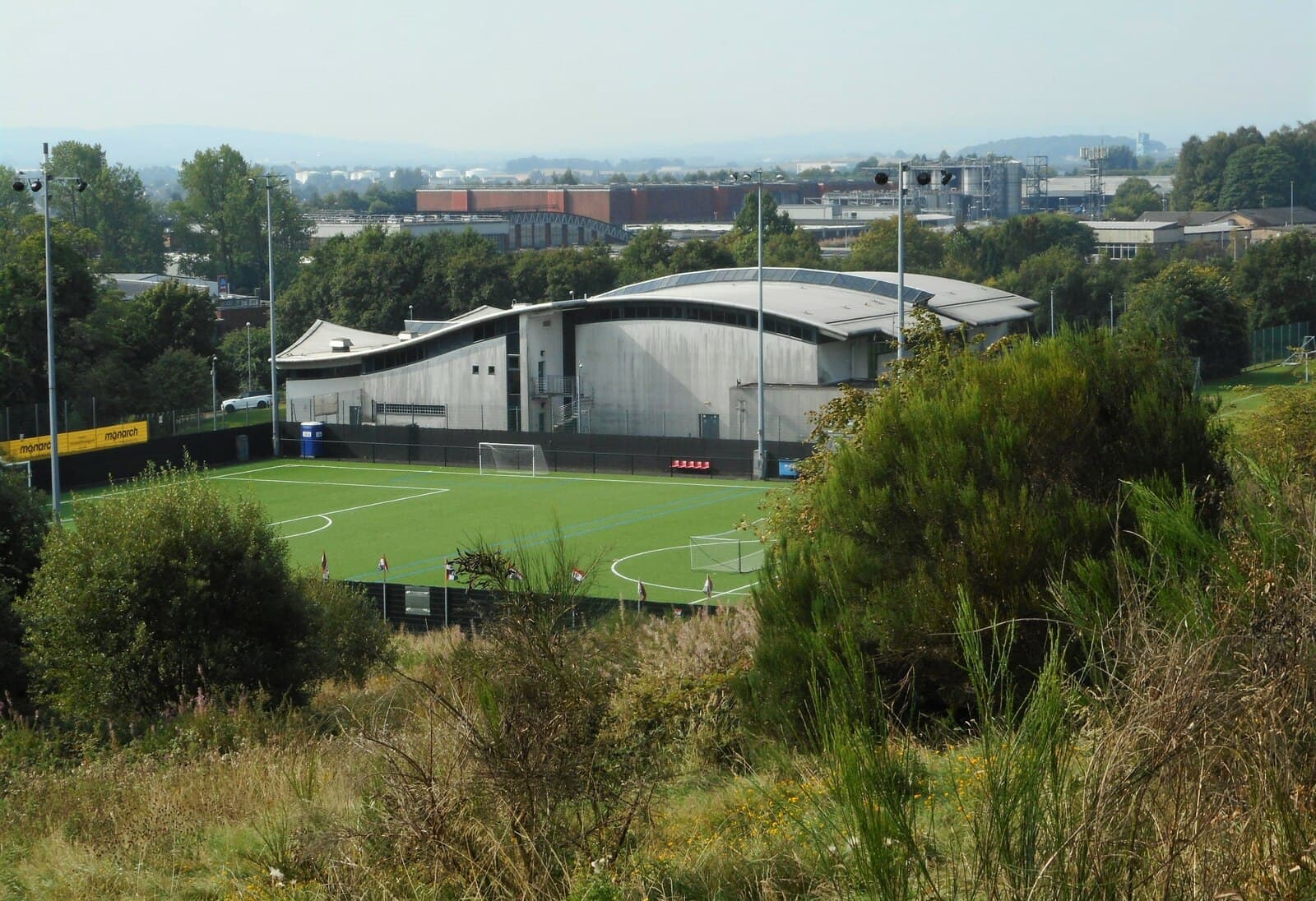 Glasgow Club Donald Dewar building and football pitch