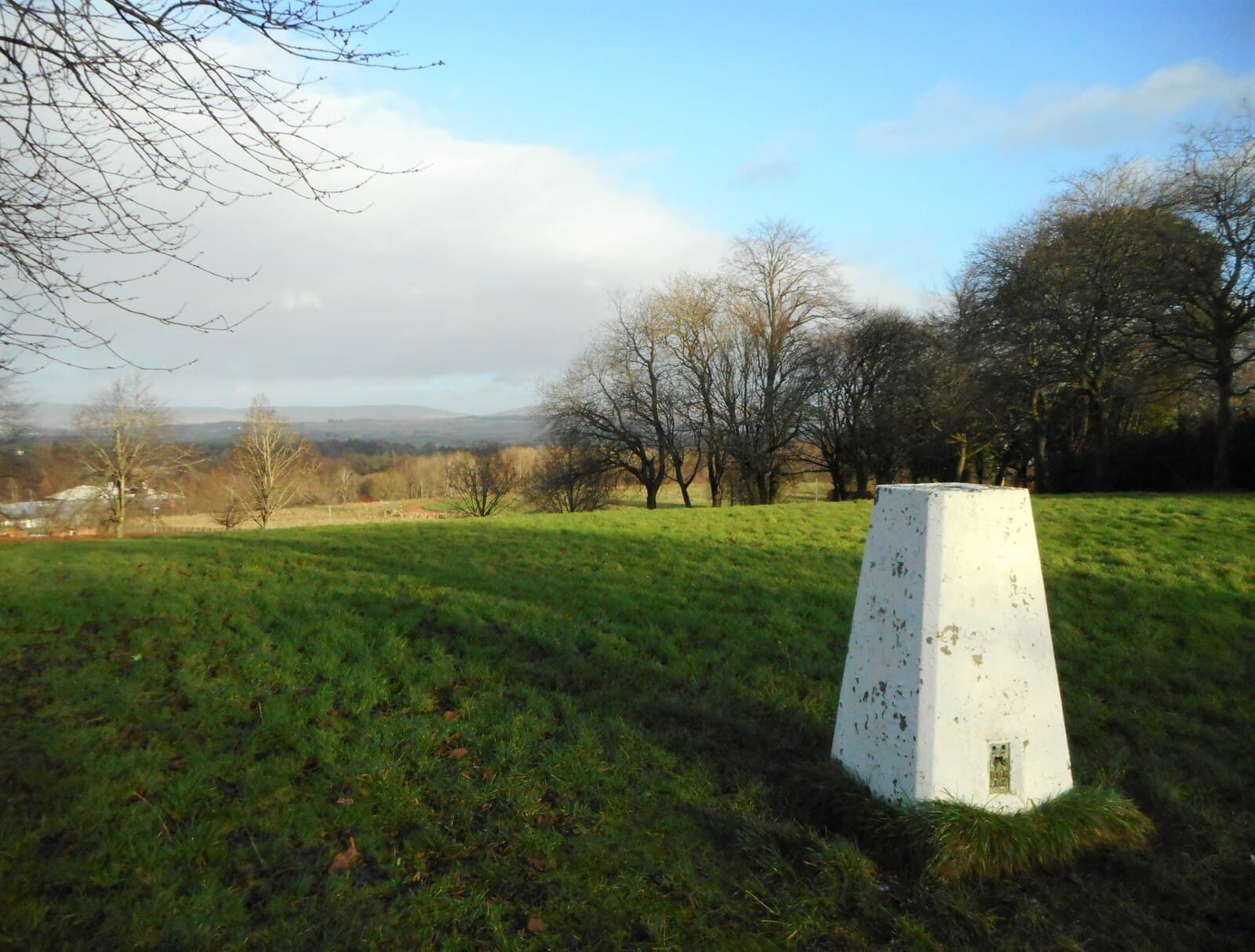 Maryhill Park hillside and trig point in Glasgow
