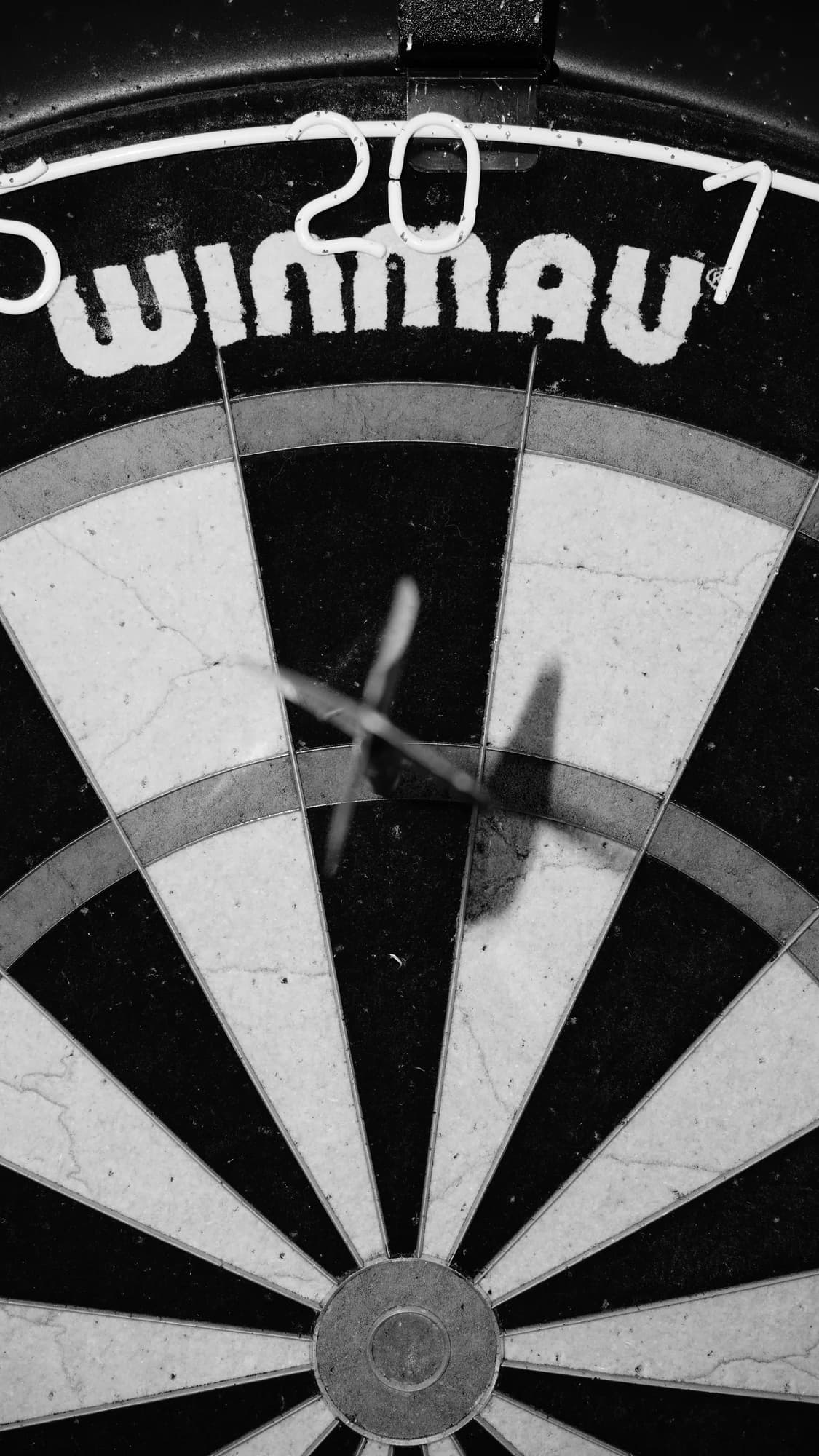 Two darts in a dartboard with number 20. — representative photo, not taken at Flight Club Glasgow