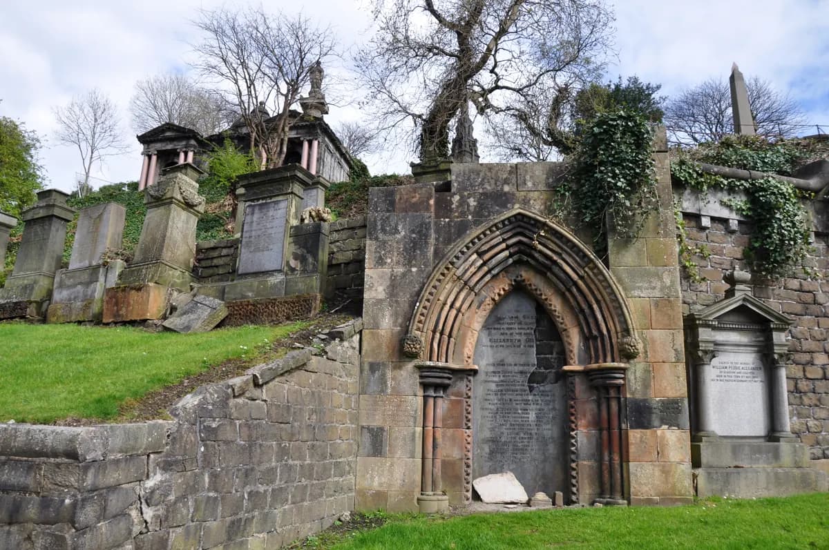 Historic memorials at Glasgow Necropolis, photographed in April 2012