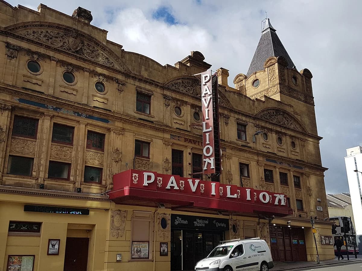 Pavilion Theatre exterior and signage in Glasgow