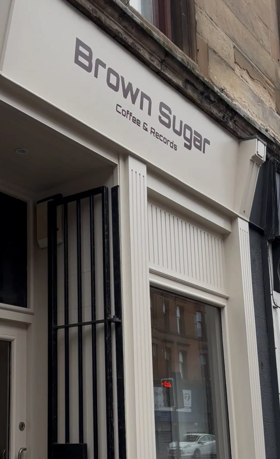 Brown Sugar Coffee & Records shopfront on Govan Road