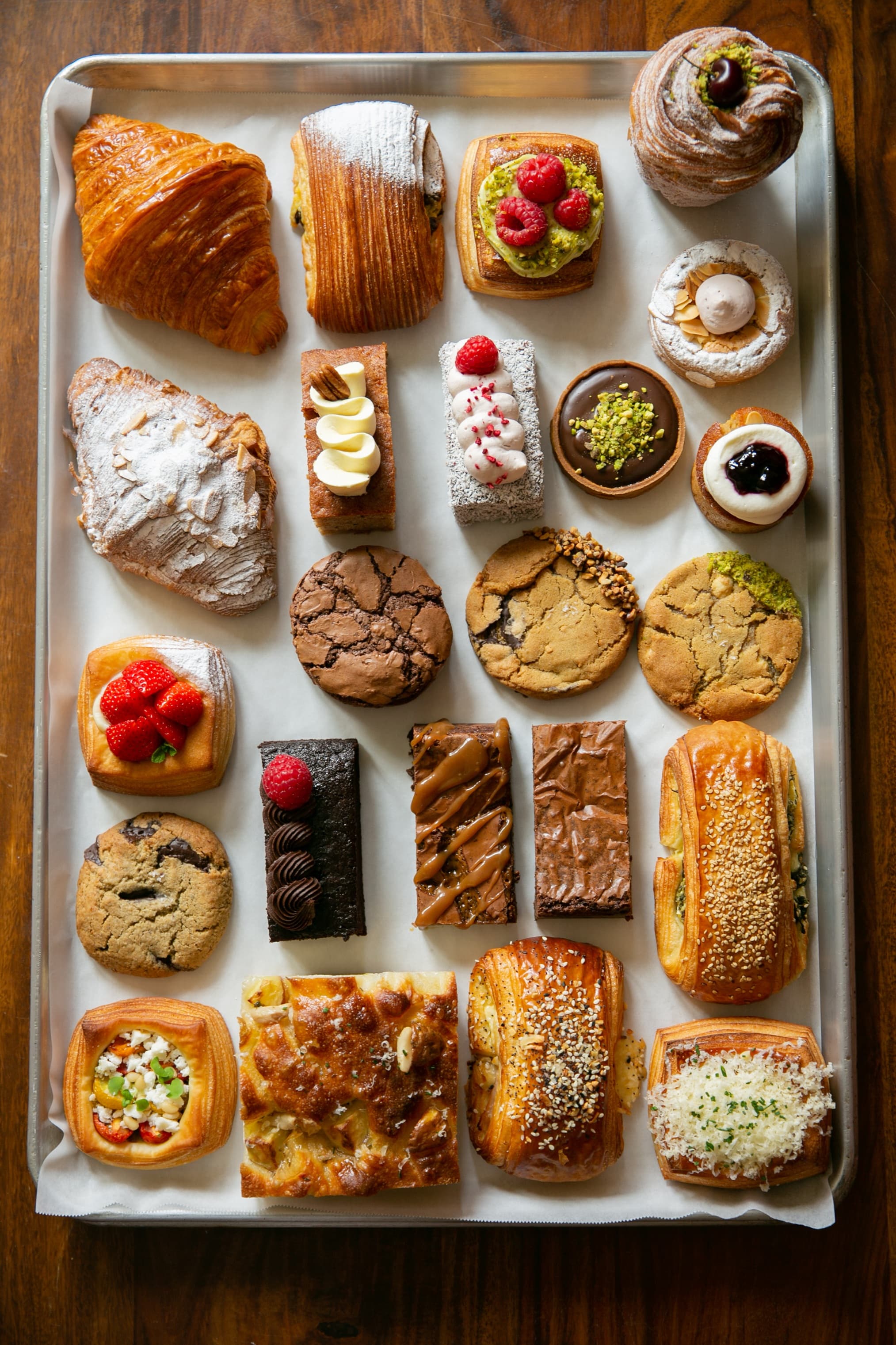 A tray of Maple Leaf Bakery pastries and cookies