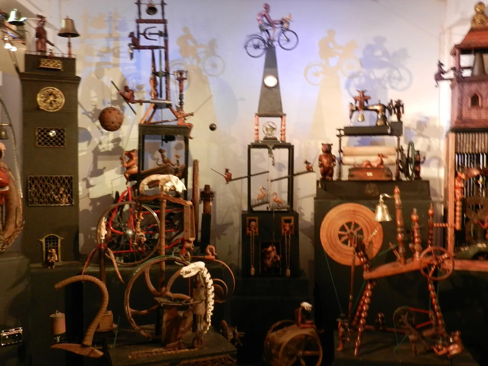 Kinetic sculptures inside Sharmanka Kinetic Theatre at 103 Trongate, Glasgow