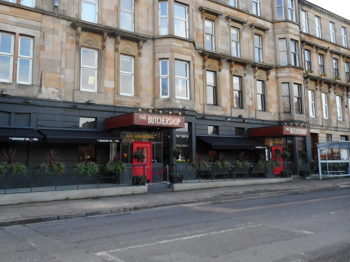 The Butchershop Bar and Grill frontage at 1055 Sauchiehall Street